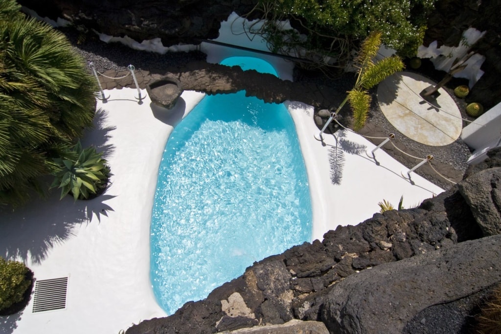 Pool in Cesar Manrique's home in Taro de Tahiche in Lanzarote