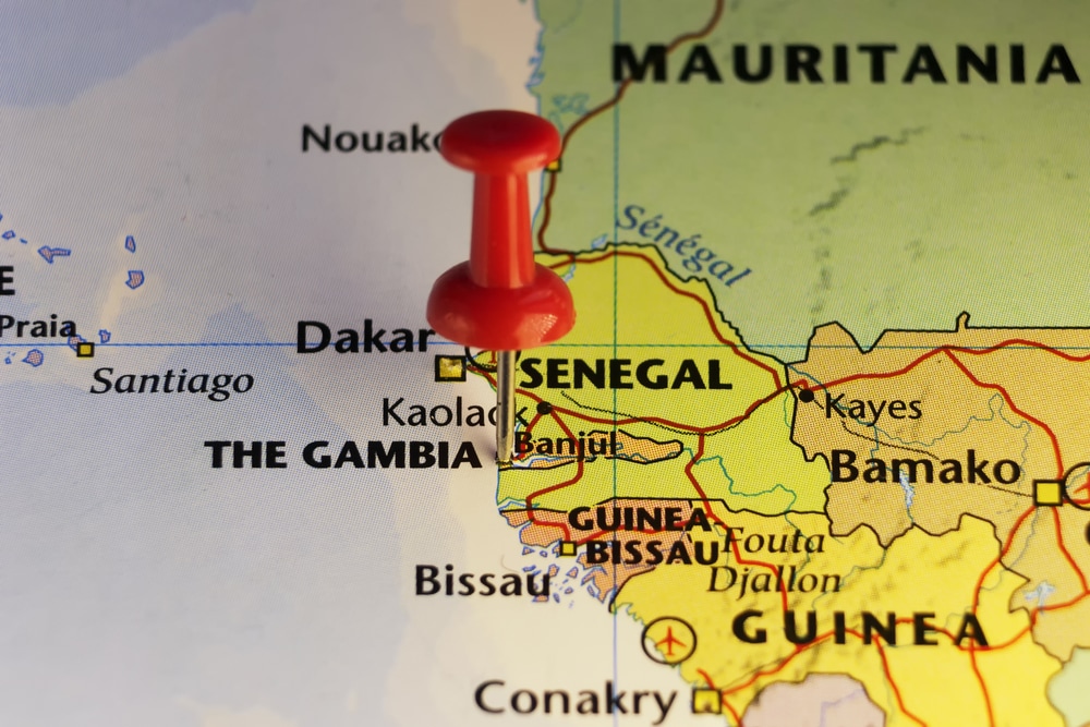 Gambia auf Landkarte