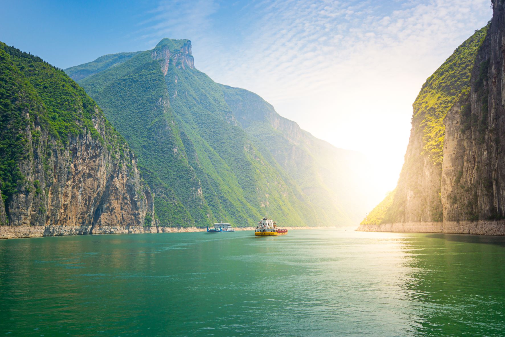 Schiffe auf dem Yangtse in China