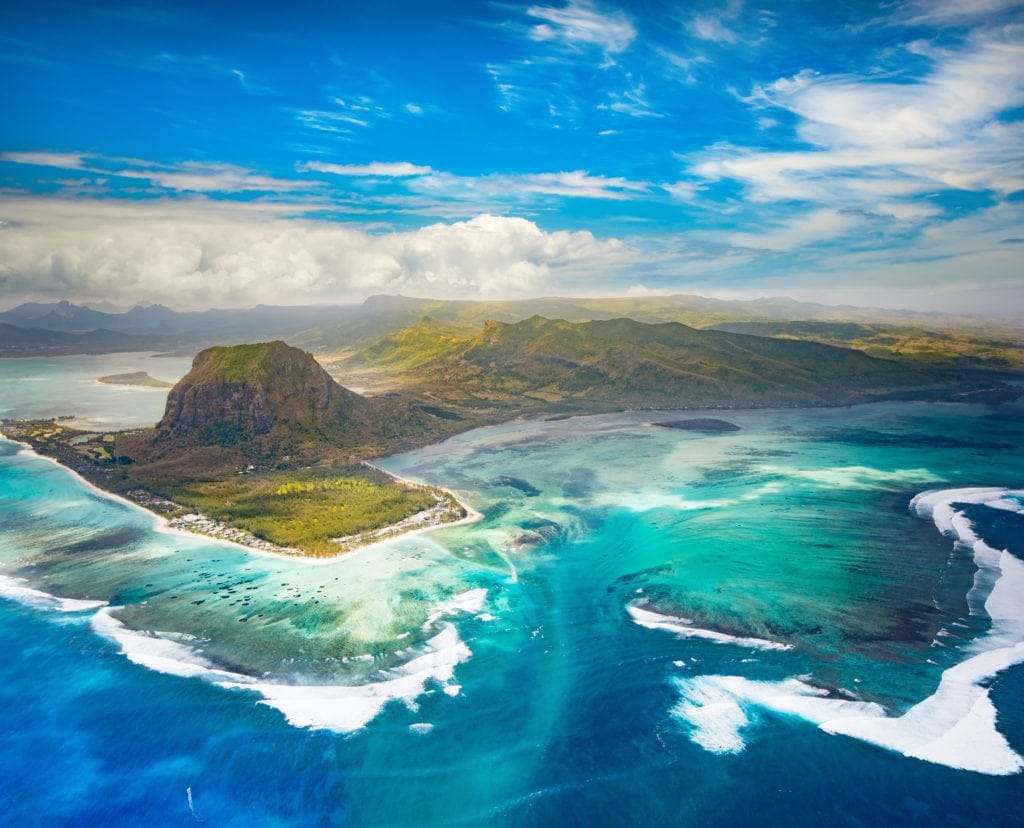 Mauritius aus der Vogelperspektive