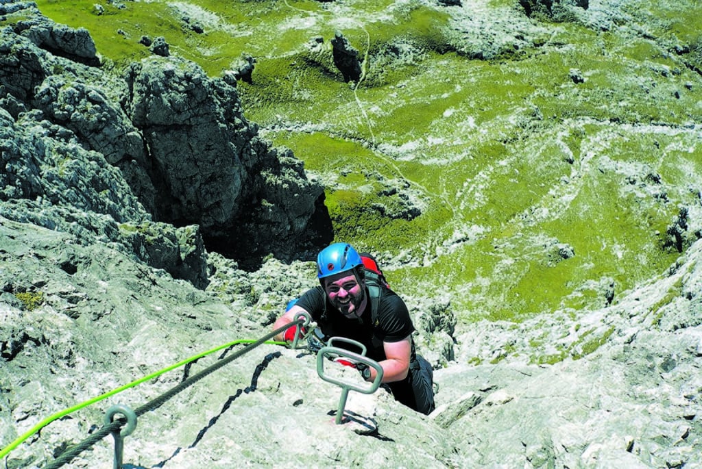 Sebastian Münter beim Klettern in Hochkönig