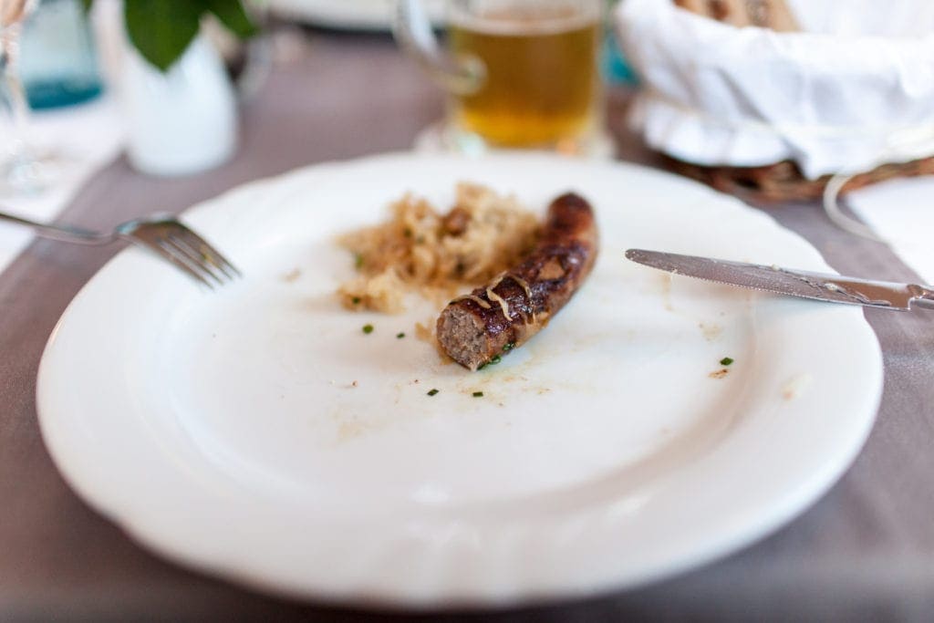 Bratwurst essen in Franken