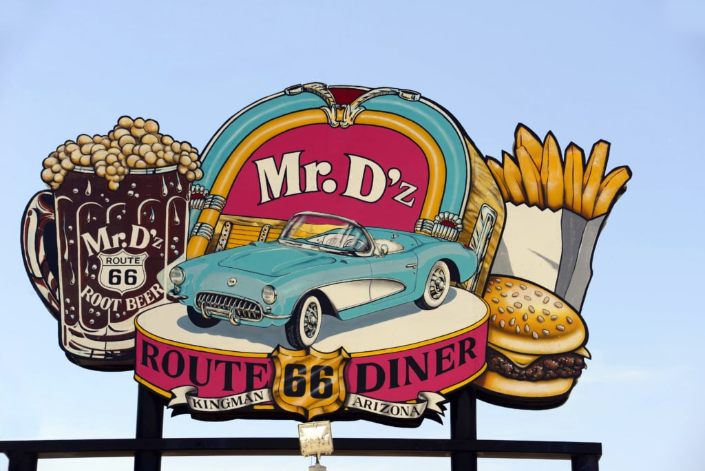 Mr. D's Diner in Kingman ist ein Muss auf einer Tour der Route 66 durch Arizona.