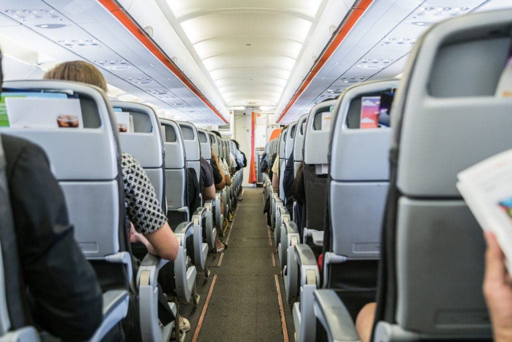 Passagiere im Flugzeug