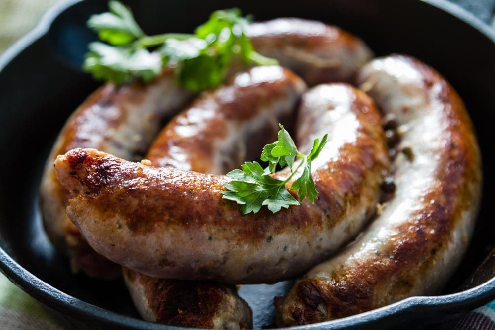 Köstliche Bratwurst in Franken