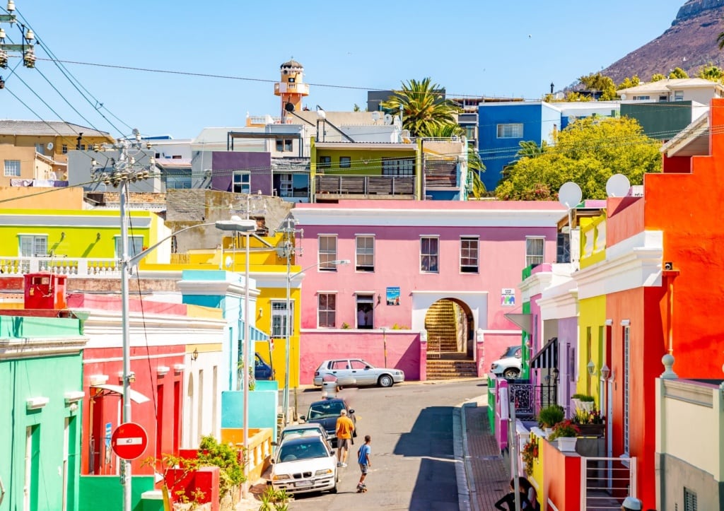 Bunte Häuser in Bo-Kaap, Malay Quarter, Kapstadt