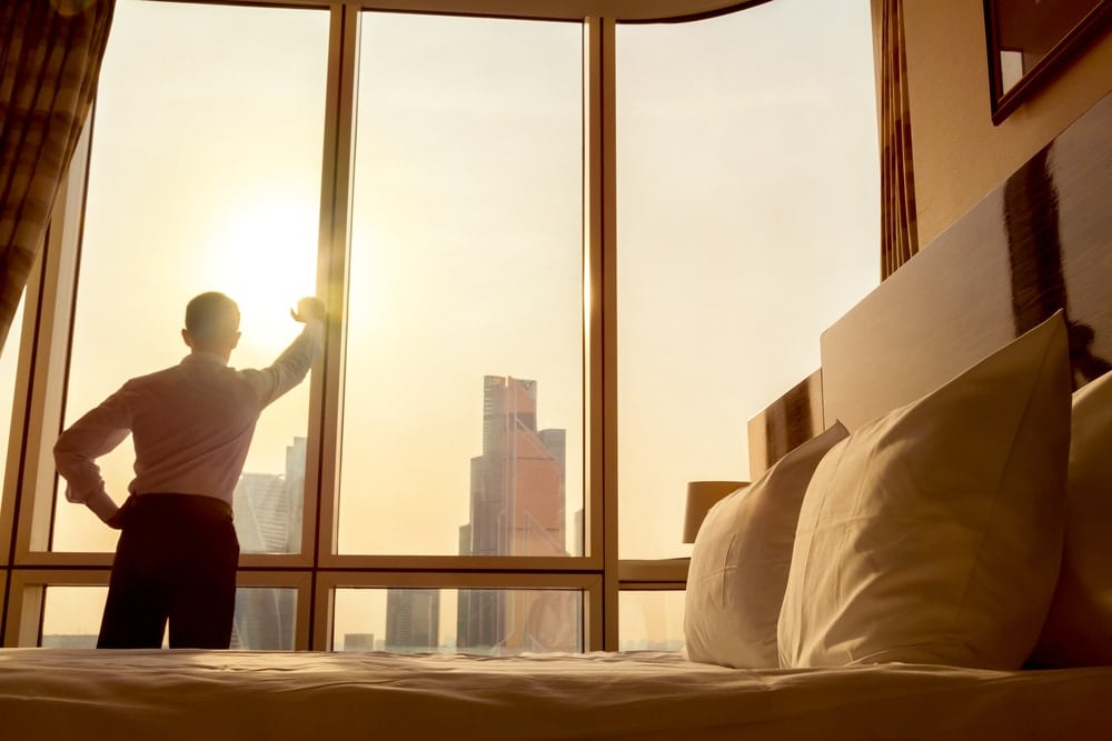 Blick auf die Großstadt im Desighhotel