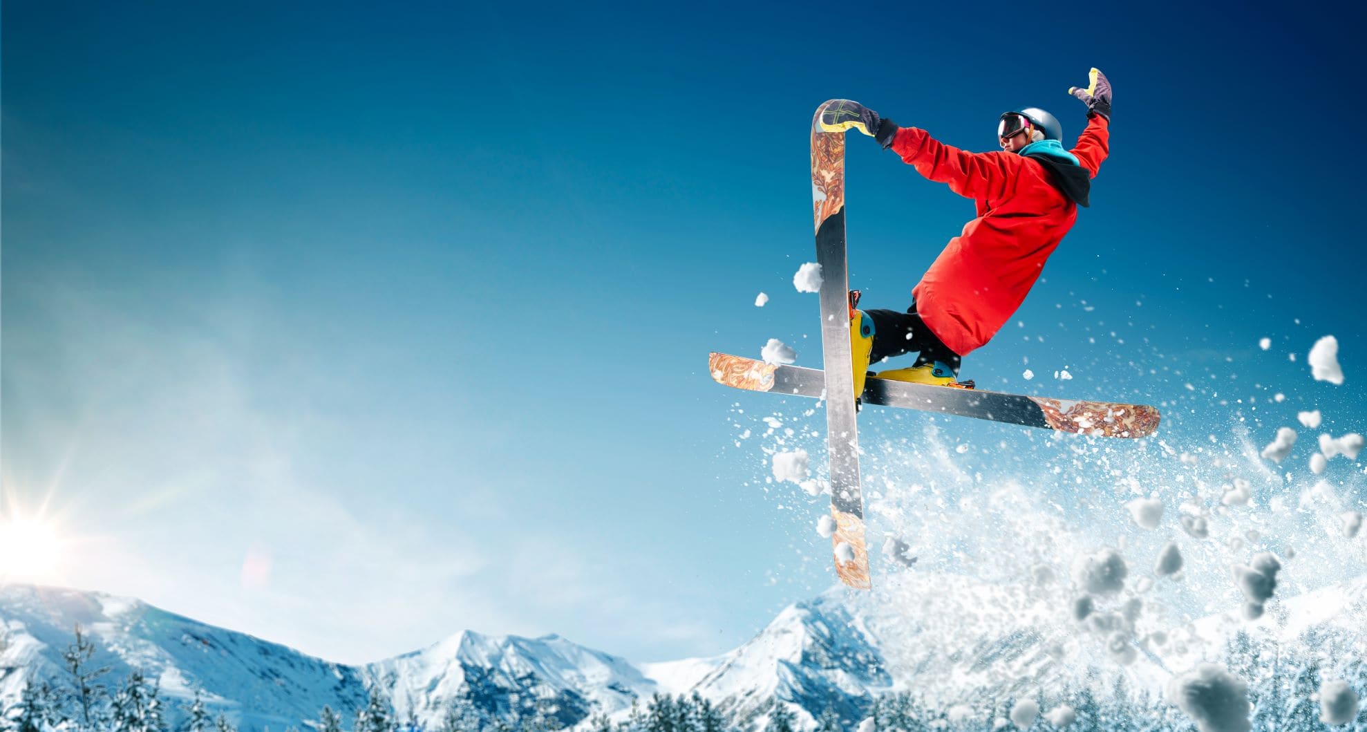 Ski-Freestyler in Aktion