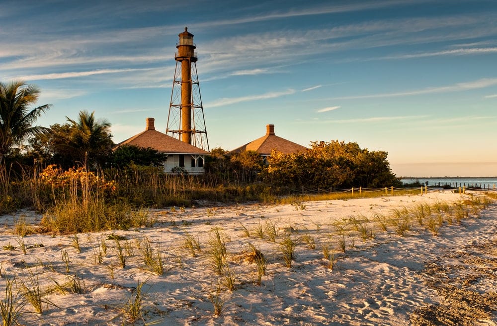 Blick auf einen Strand auf Sanibel Island