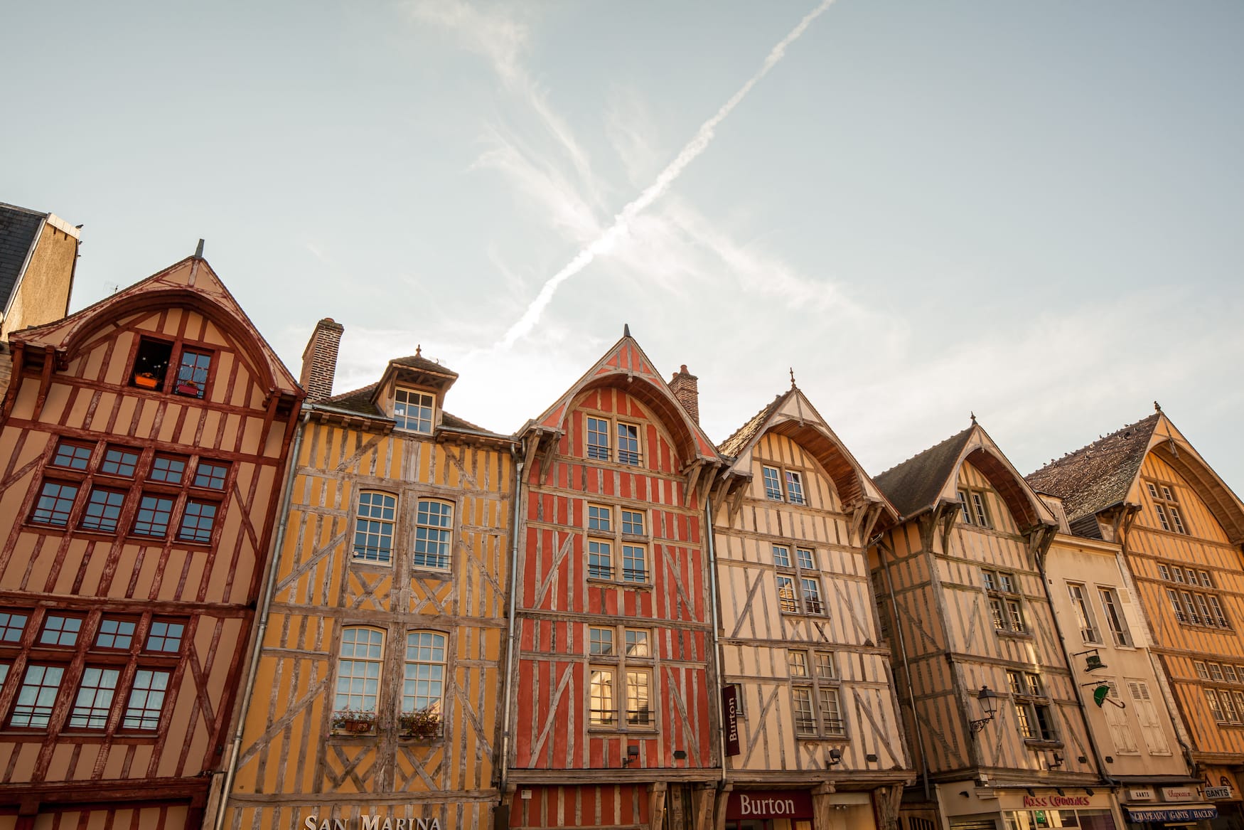 Fachwerkhäuser in Troyes, Frankreich, Aube en Champagne