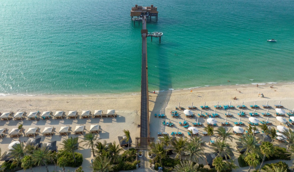 Jumeirah Beach in Dubai aus Vogelperspektive