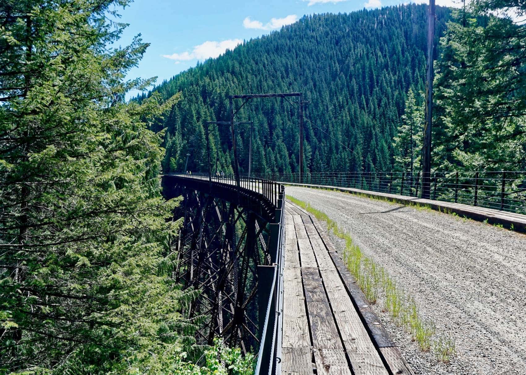 Fahrradfahrer auf Hiawatha Trail