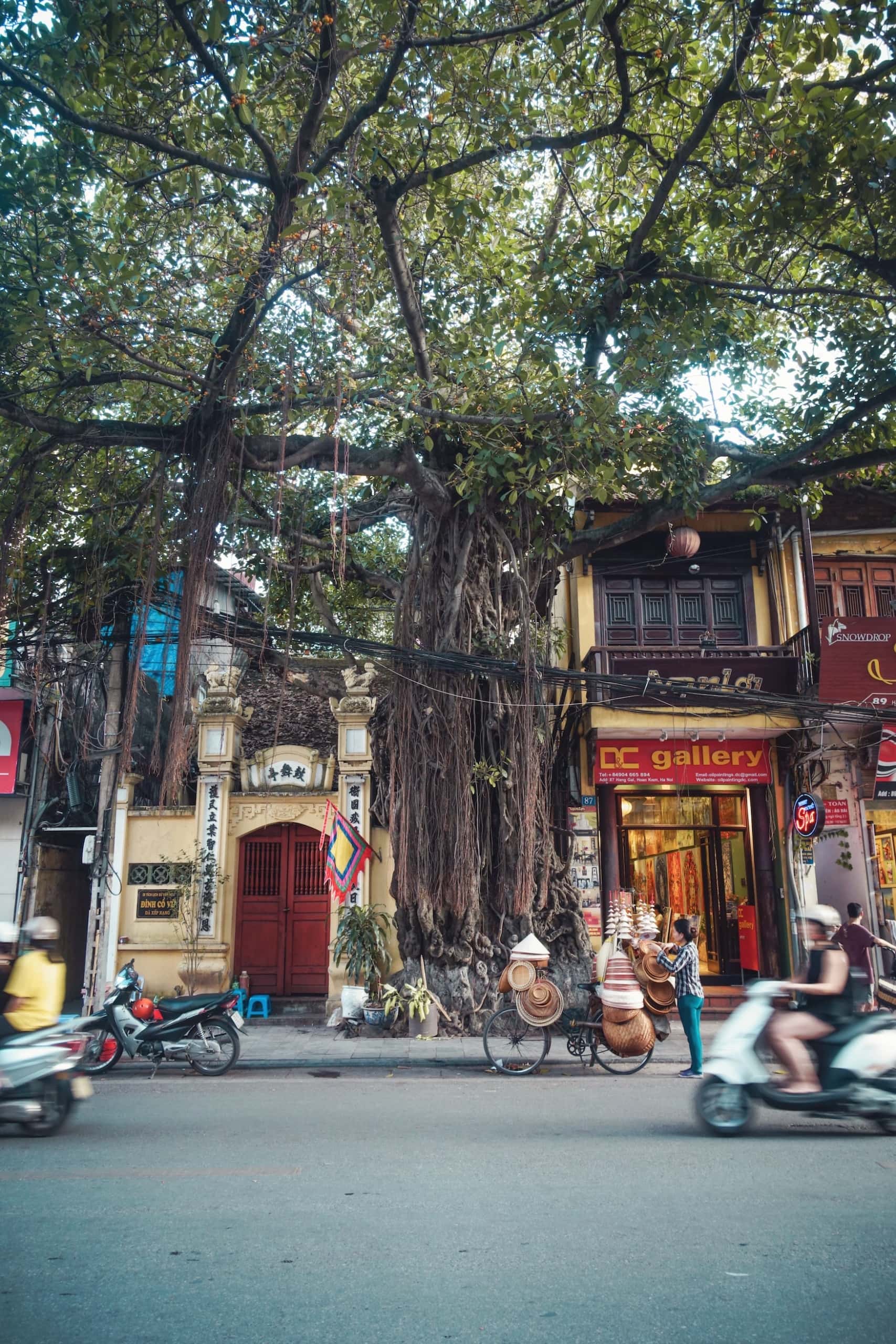 Einkaufsstraße in Hanoi Vietnam