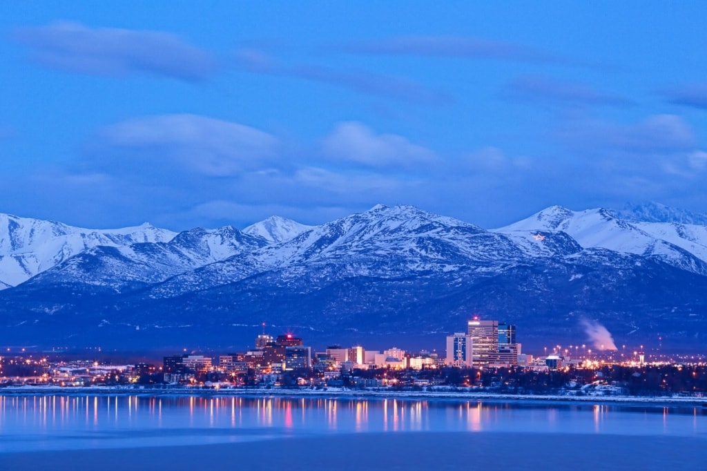 Skyline von Anchorage in Alaska