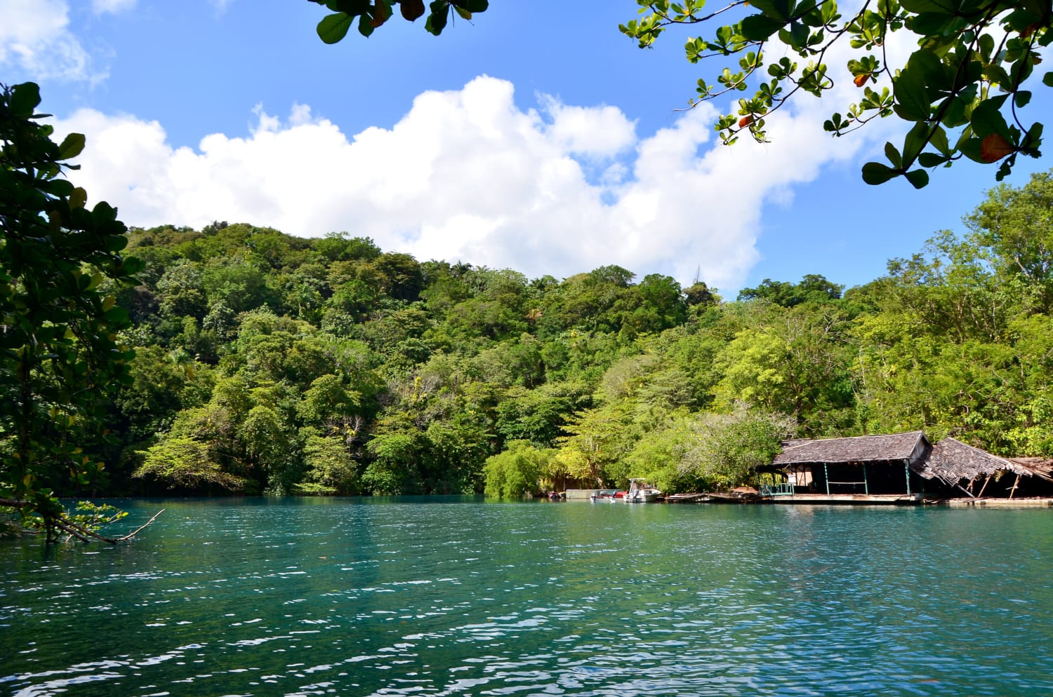 Einsames Haus an der Blauen Lagune auf Jamaika