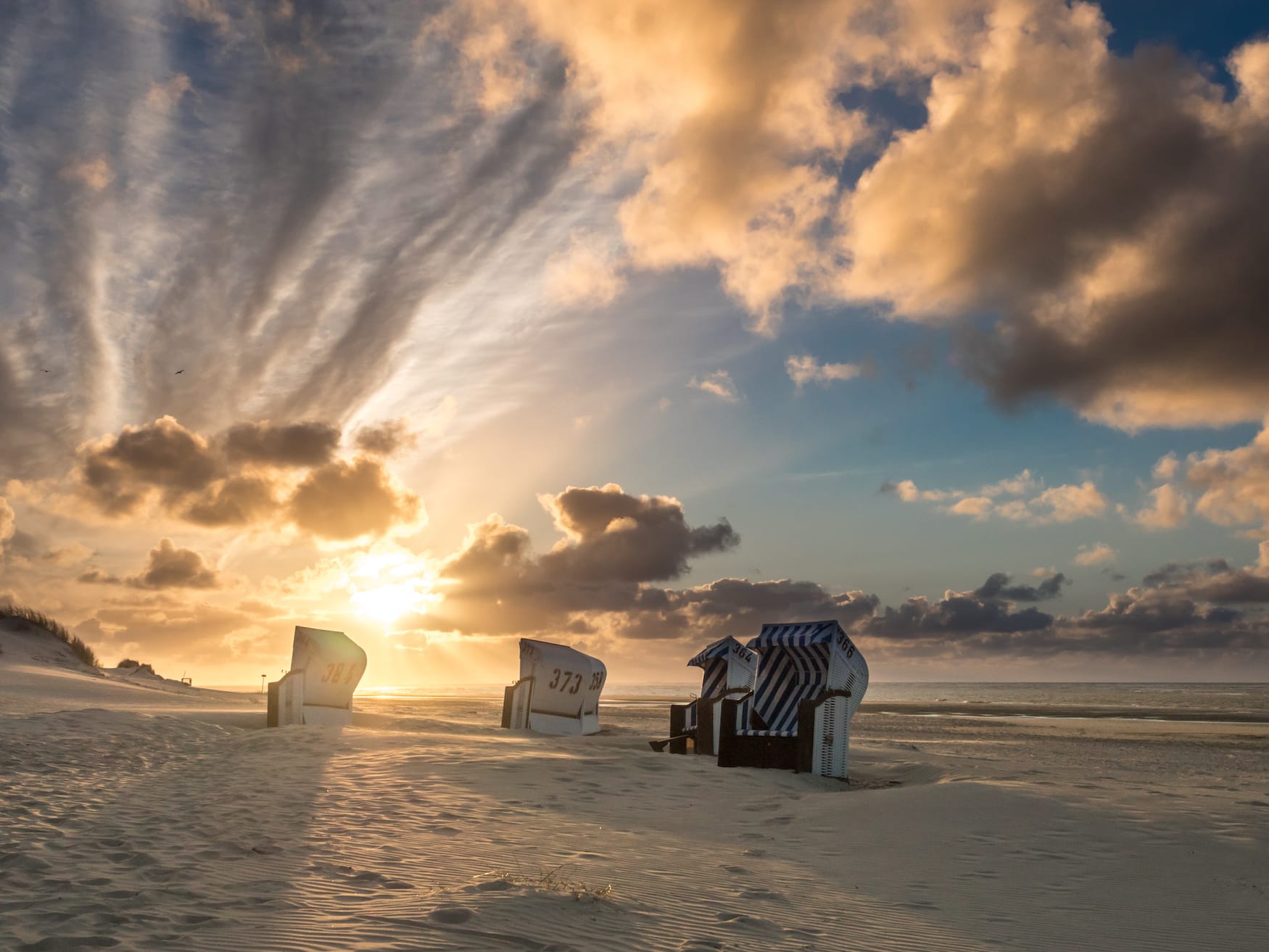 Sonnenuntergang am Strand von Spiekeroog