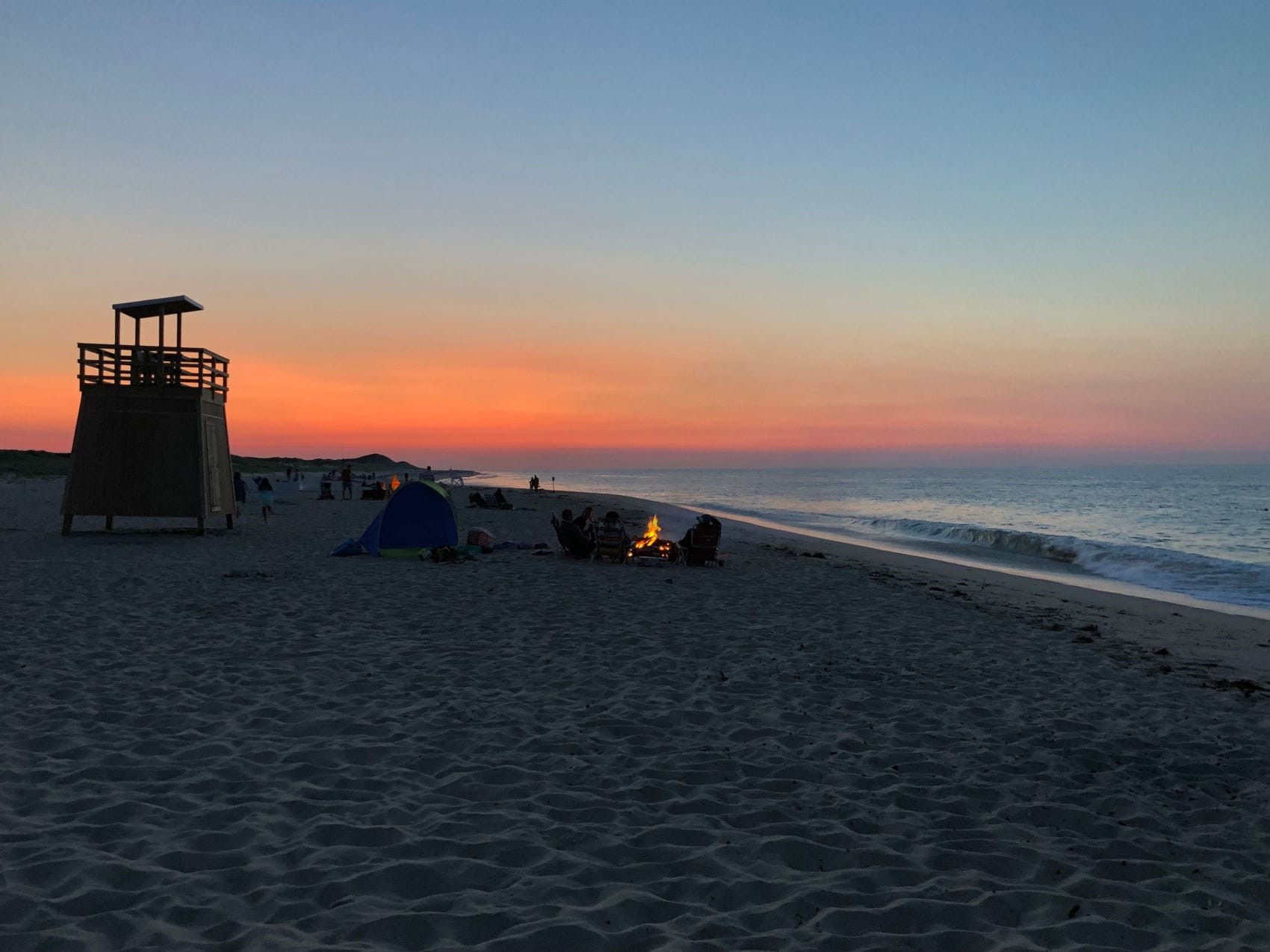 Camping am Strand in Cape Cod, Massachusetts