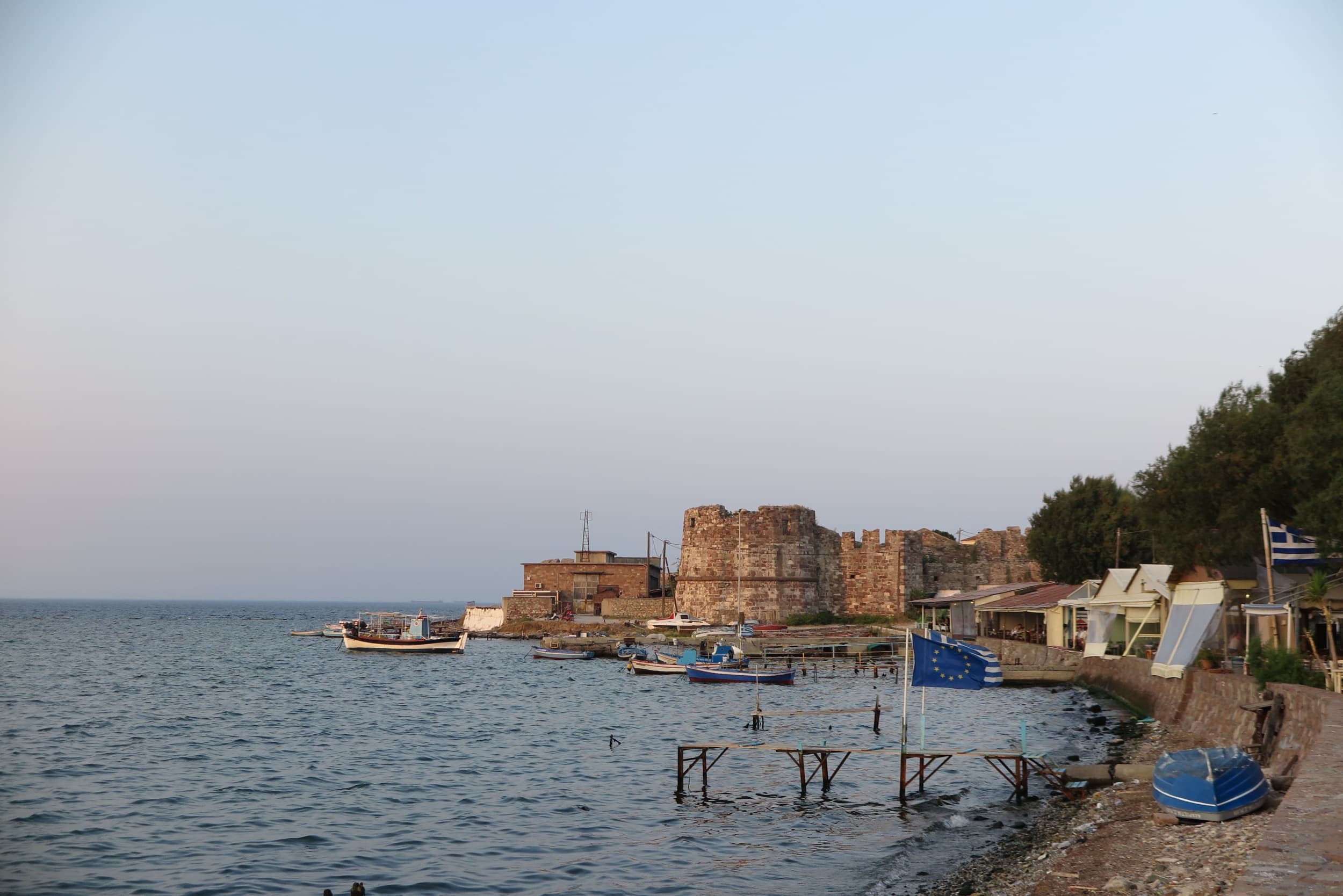 Boote im hafen von Mytilini auf Lesbos