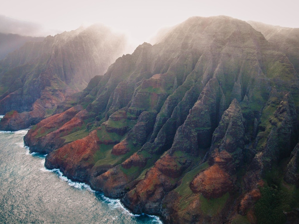 Die Na Pali Küste aus dem Helikopter fotografiert