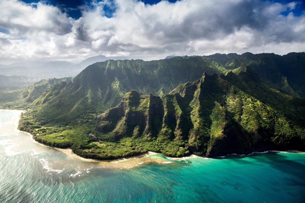 Kauai Küste aus dem Helikopter
