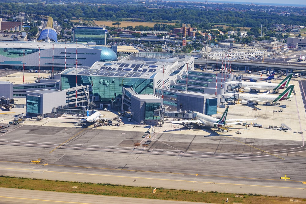 Flughafen Rom aus der Vogelperspektive