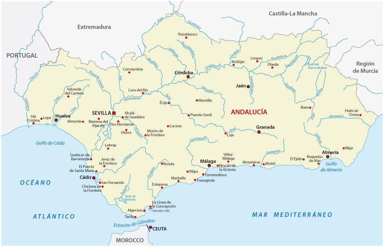 Andalusien-Karte