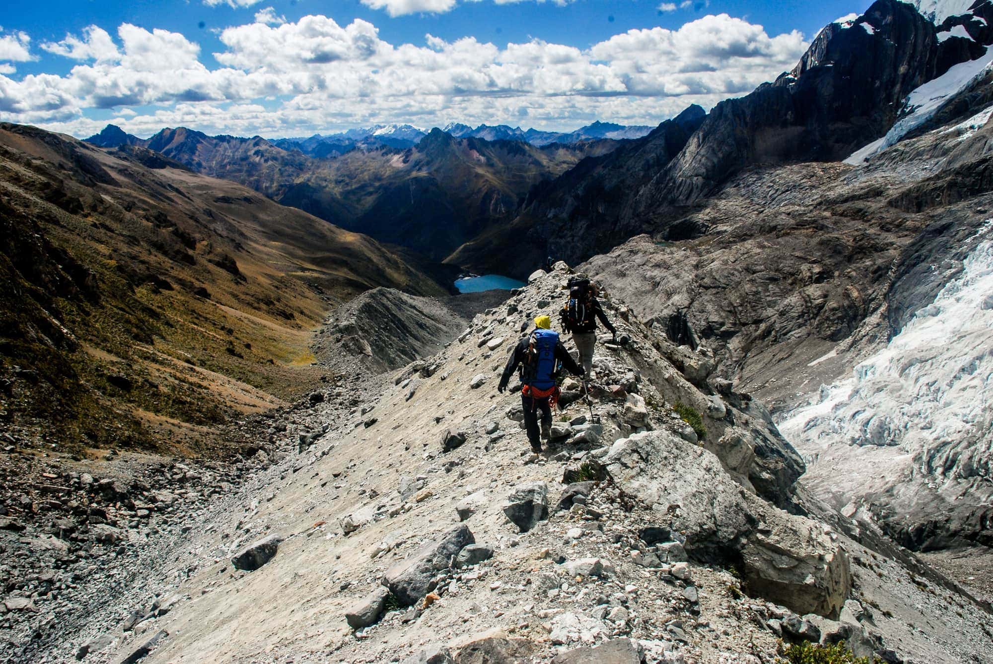 Wanderer im Huayhuash-Gebirge in Peru