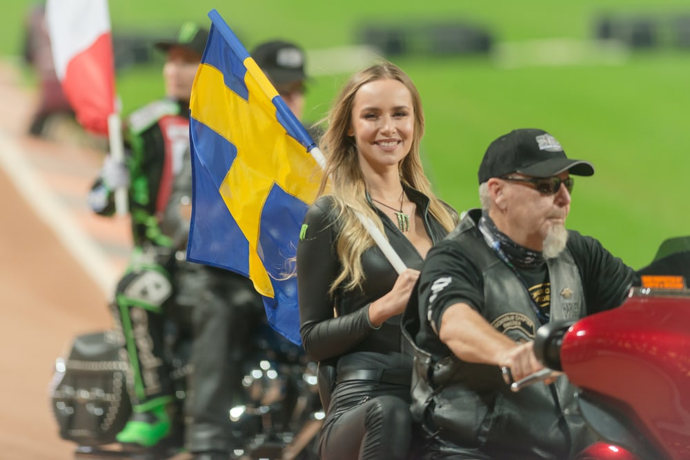 Motorradfahrer in Schweden