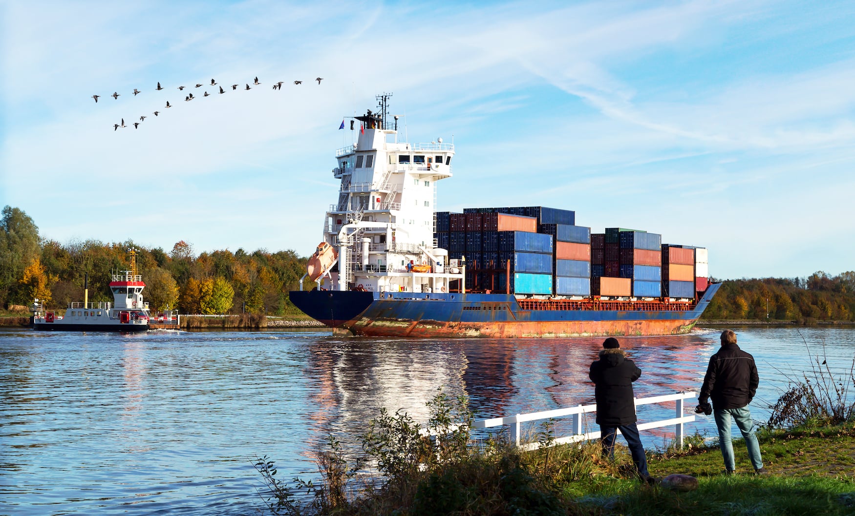 Frachtschiff auf dem Nord-Ostsee-Kanal