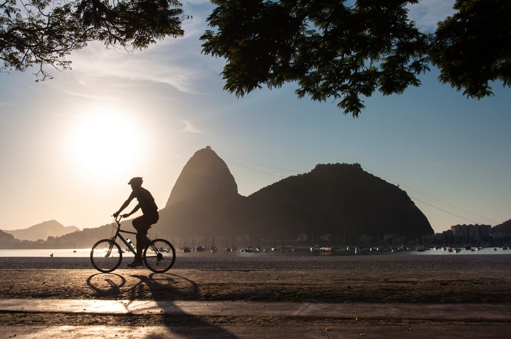 Fahrradfahrer in Rio de Janeiro