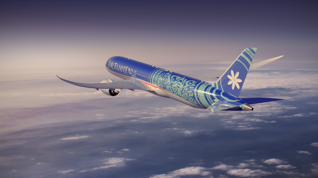Mit Air Tahiti Nur geht's ganz bequem nach Tahiti, wo die Aranui ihre Fahrt beginnt.