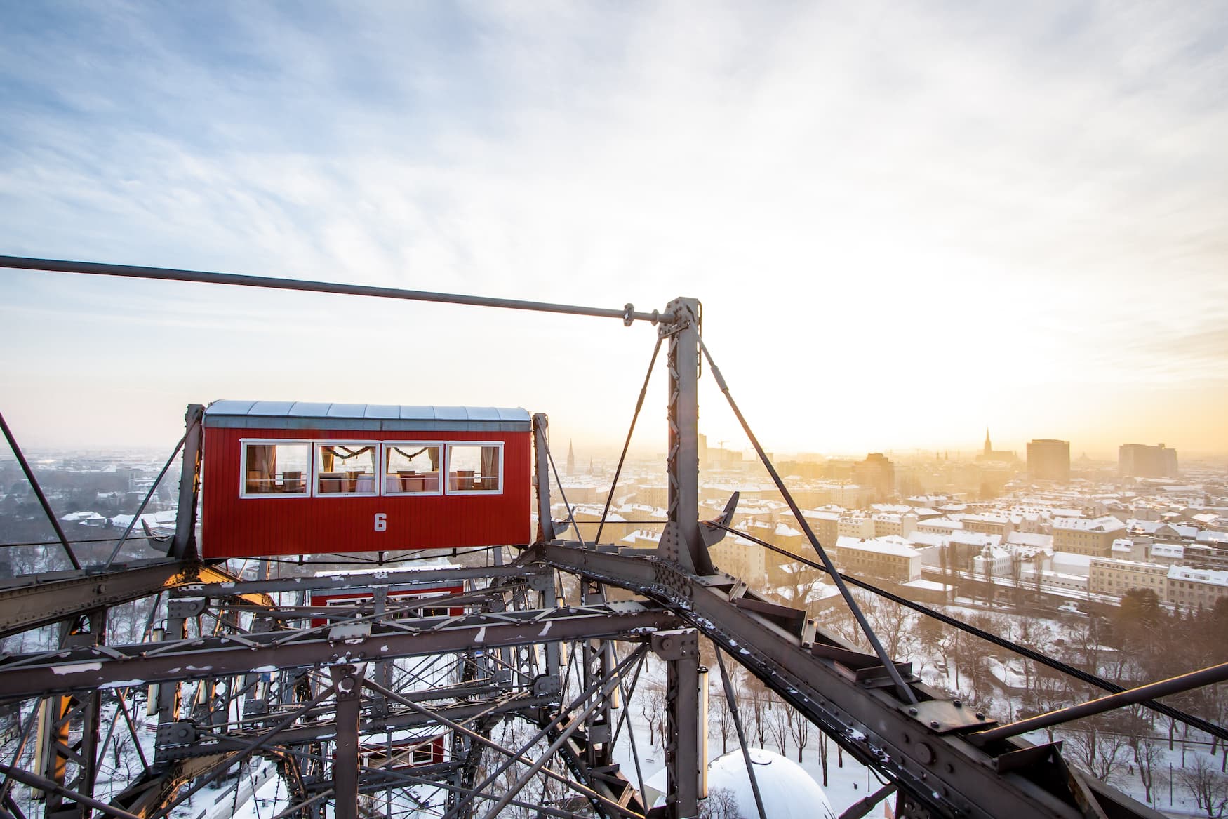 Einer der besten Aussichtspunkte in Wien ist das Riesenrad im Prater