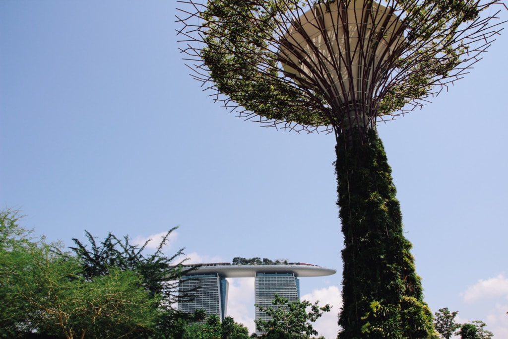 Das Wahrzeichen der Stadt: das Marina Bay Sands Hotel