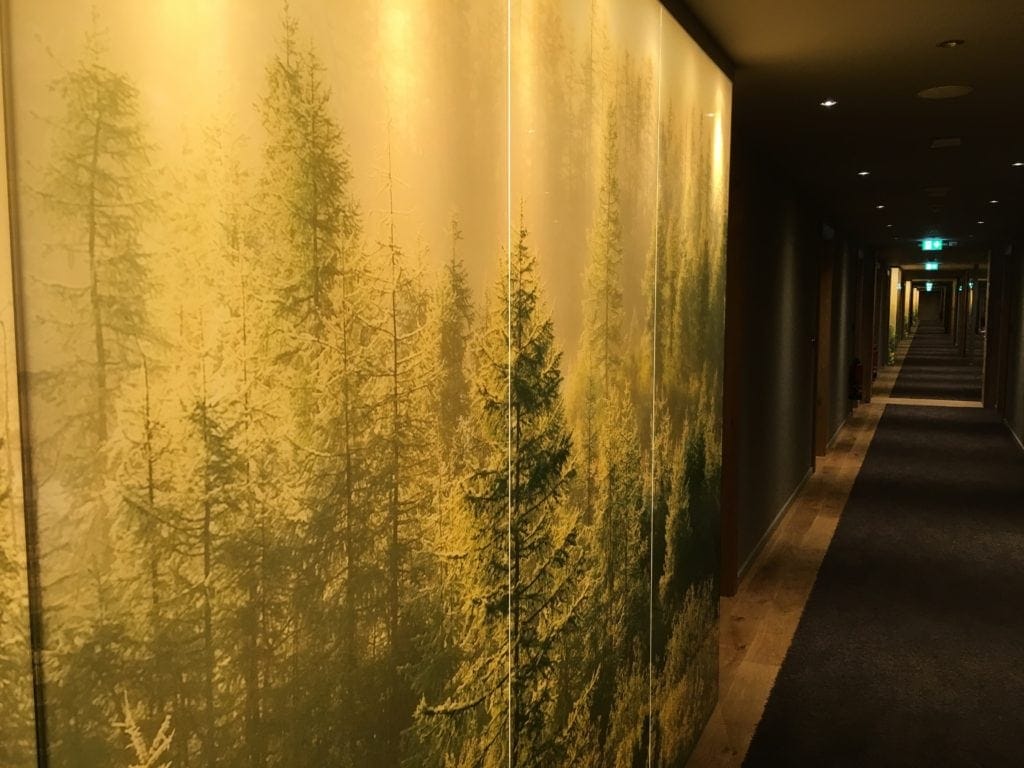 Wald im Flur der Seezeitlodge