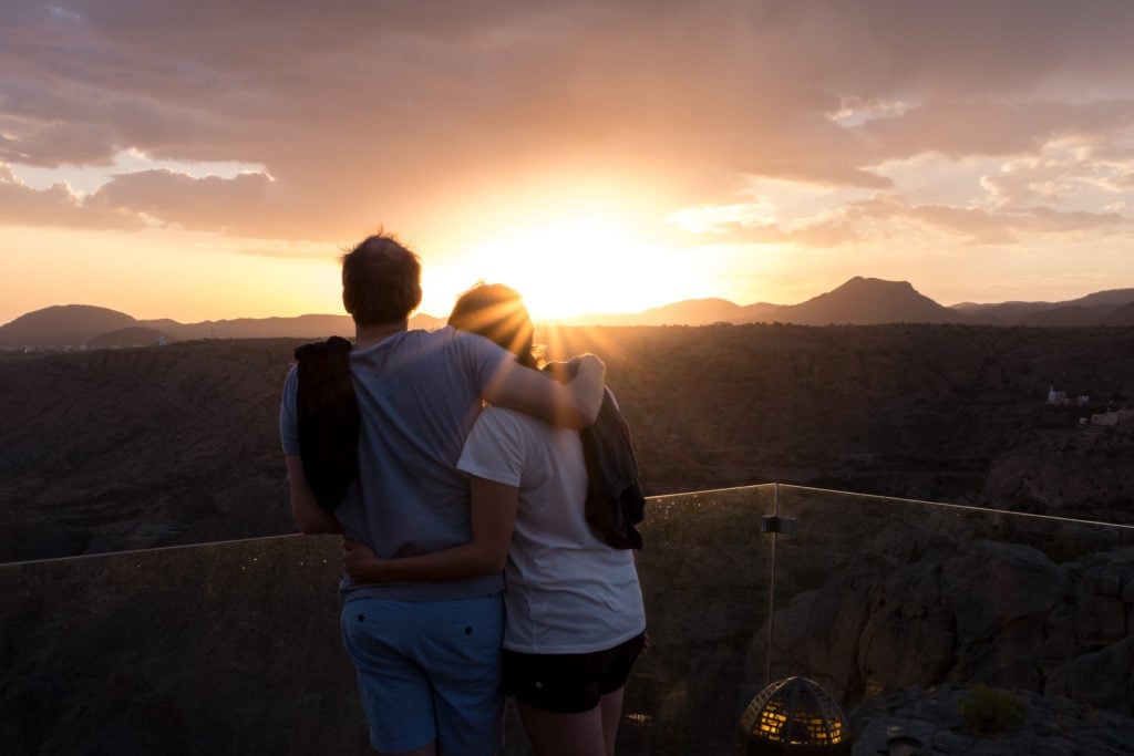 onnenuntergang im Anantara Al Jabal Al Akhdar Resort
