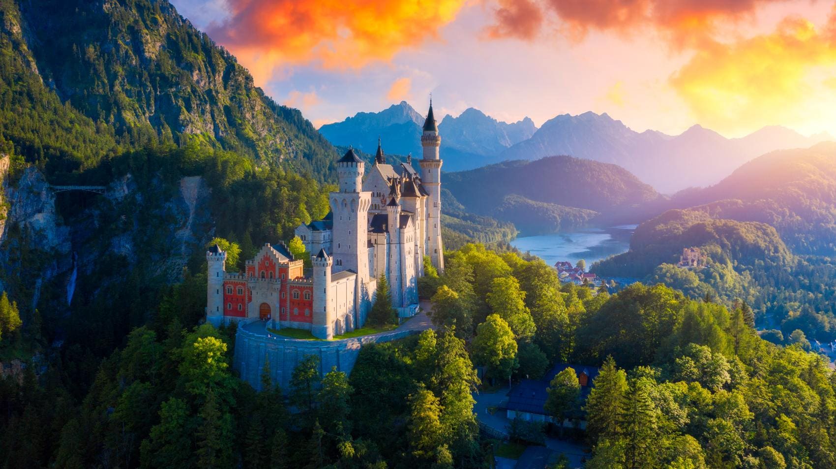 Blick auf Schloss Neuschwanstein in Bayern