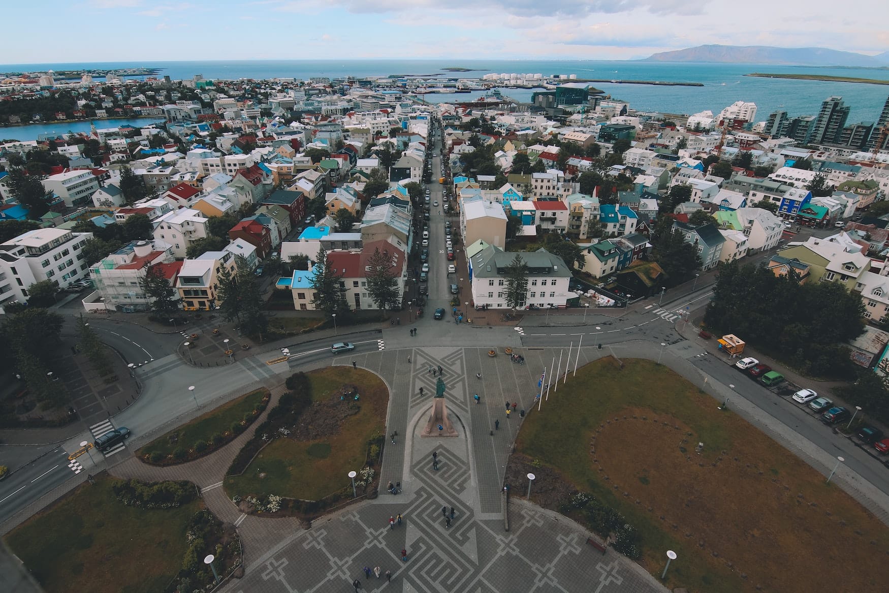 Blick auf die Hautpstraße von Reykjavik