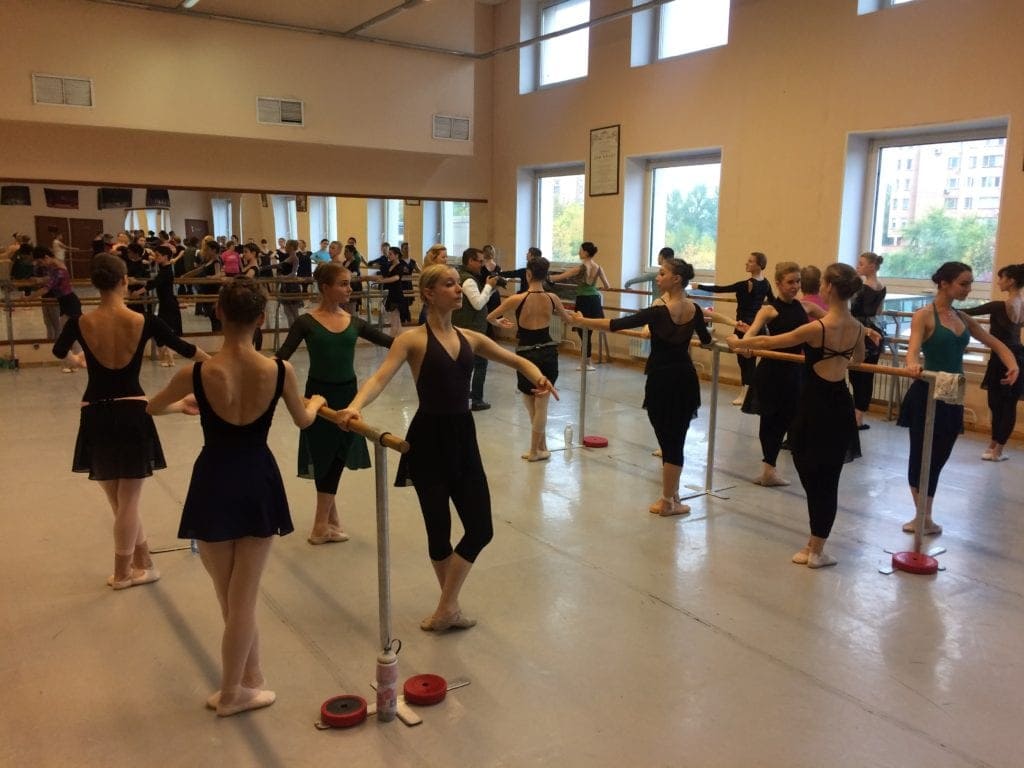 Training des Staatlichen Russischen Ballett Moskaus