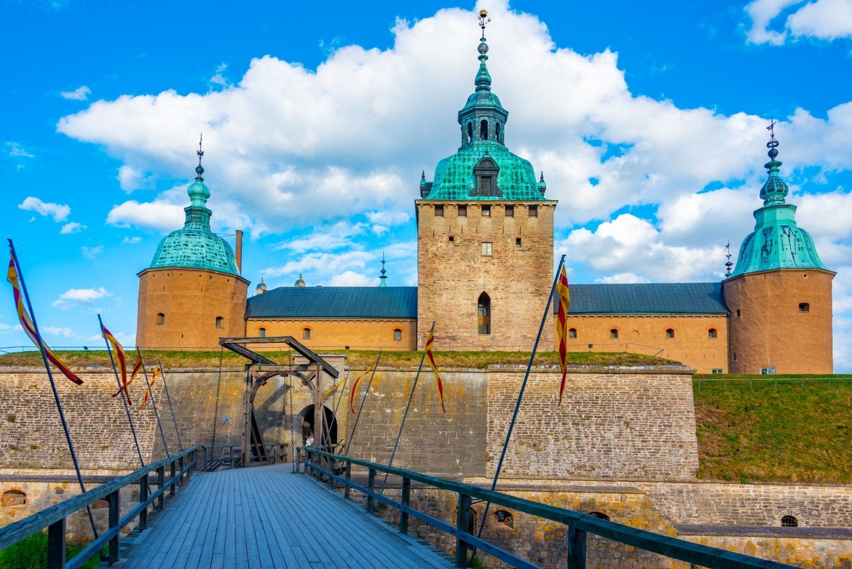 Eingang von Schloss Kalmar in Schweden
