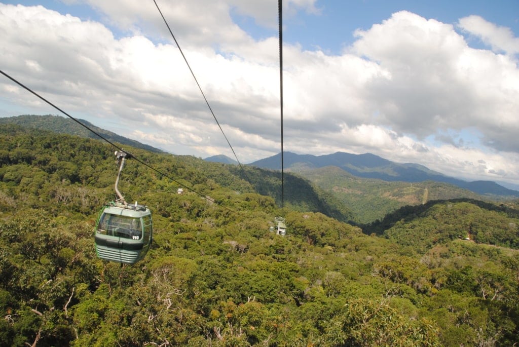 Seilbahn über dem Regenwald in Queensland