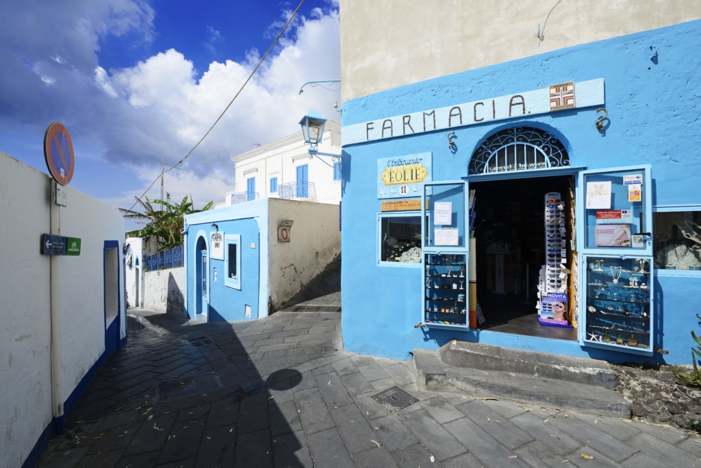 Apotheke, Insel Stromboli, Liparische oder Äolische Inseln, Sizilien, Italien, Europa