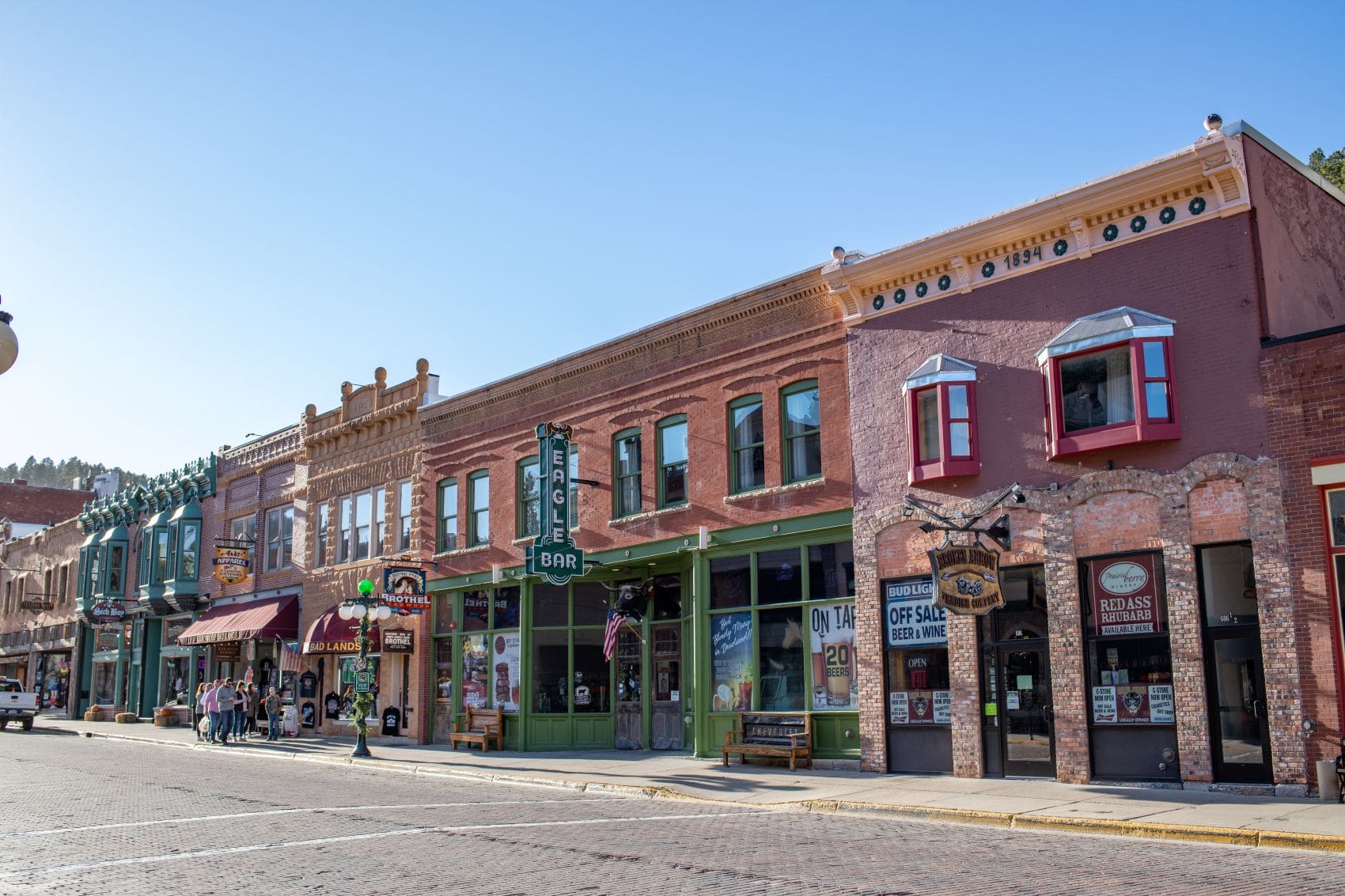 Geschäfte und Bars in Deadwood, South Dakota 