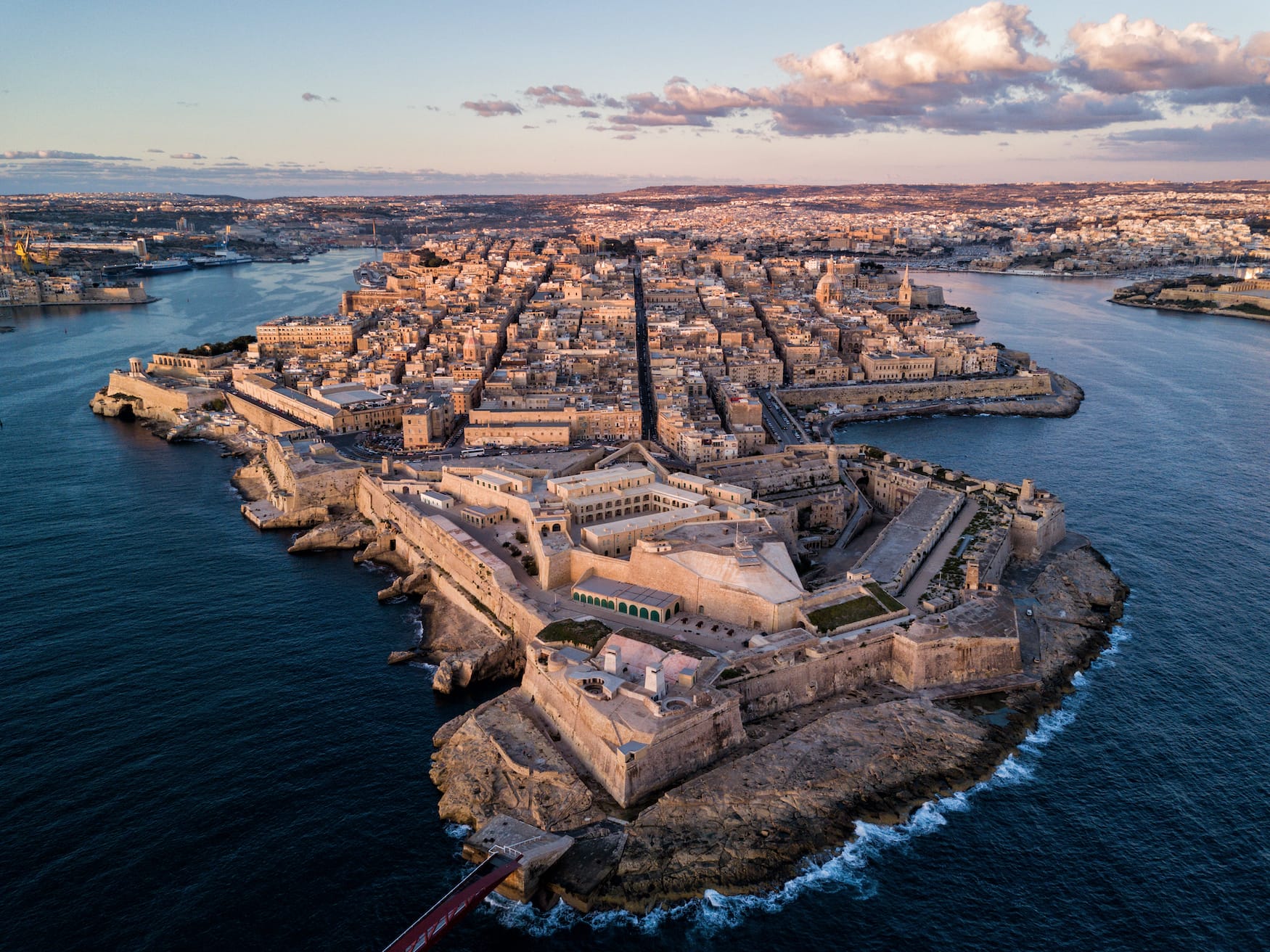 Fort St. Elmo in Valletta, Malta, aus der Vogelperspektive
