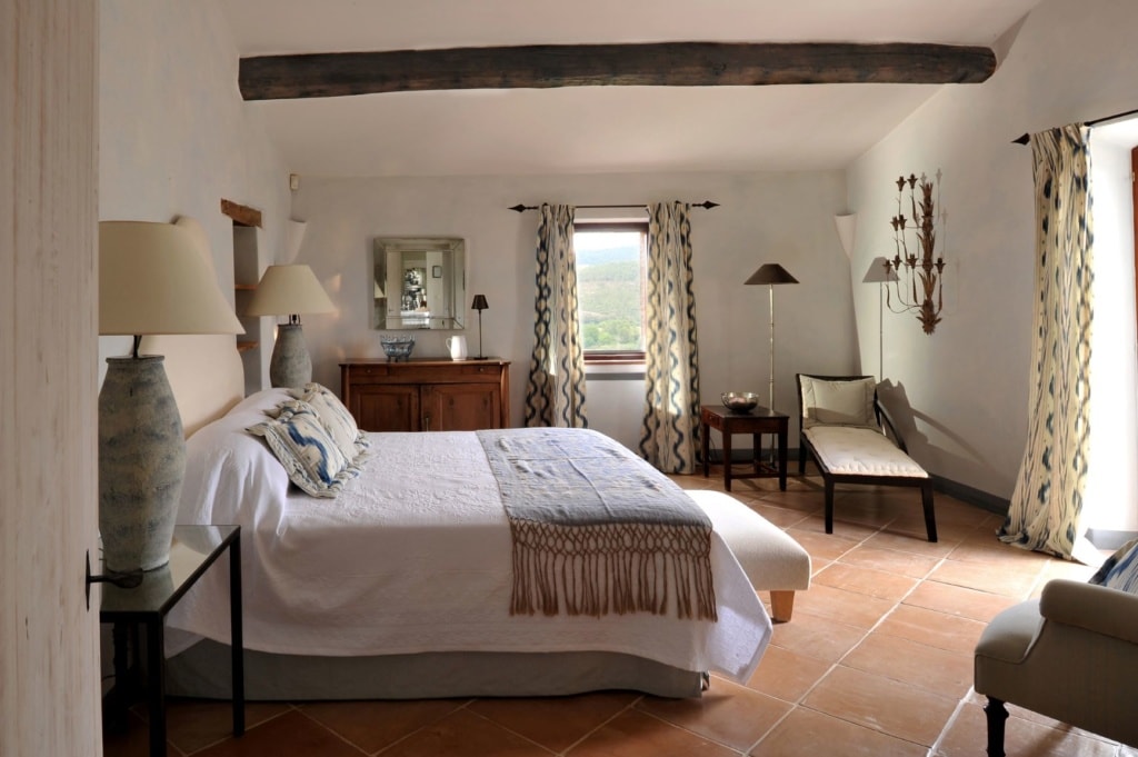 Schlafzimmer im Castello di Reschio in Umbrien