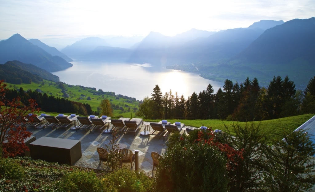 Die Aussicht vom Hotel Villa Honegg ist einfach atemberaubend.