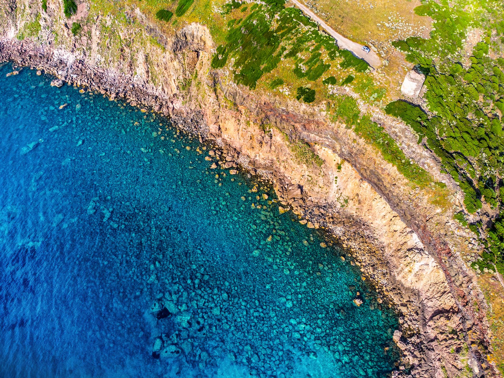 Punta Foghe aus der Vogelperspektive