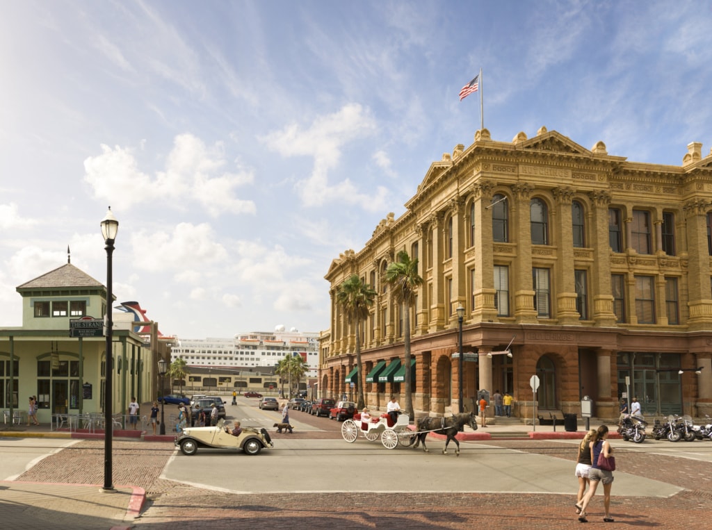 Downtown von Galveston in Texas