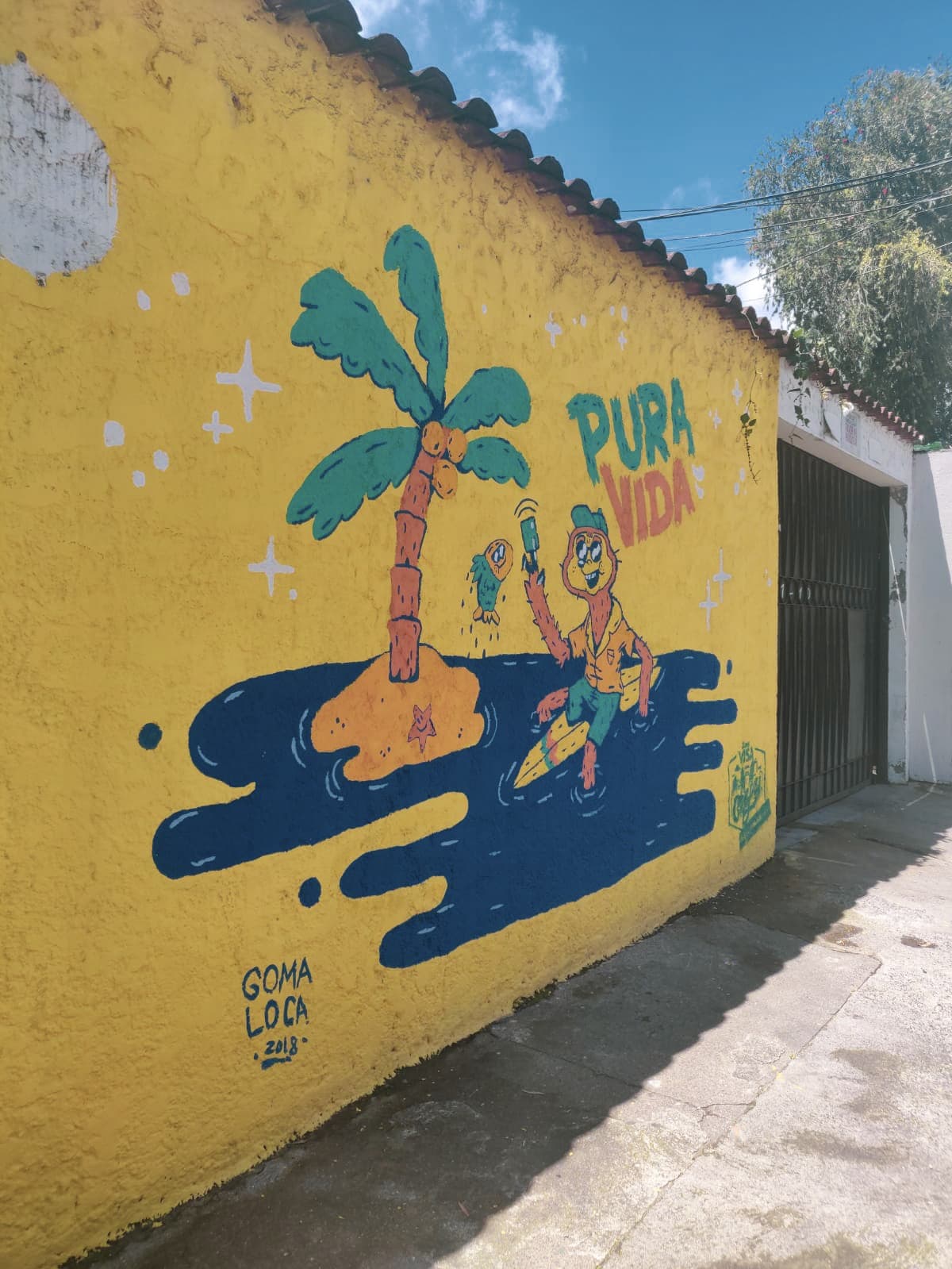 Pura Vida Graffiti in Straßen von San Jose