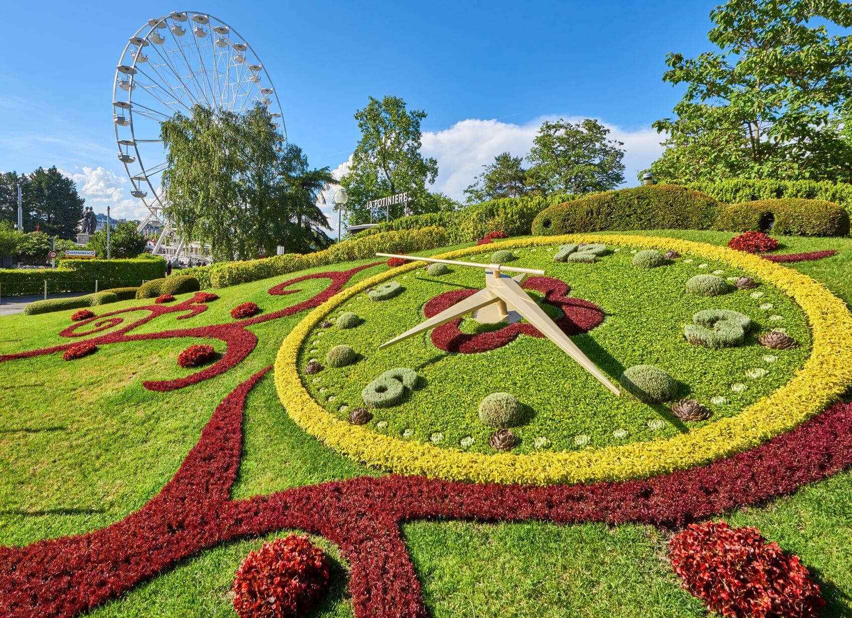 Blumenuhr in Genf
