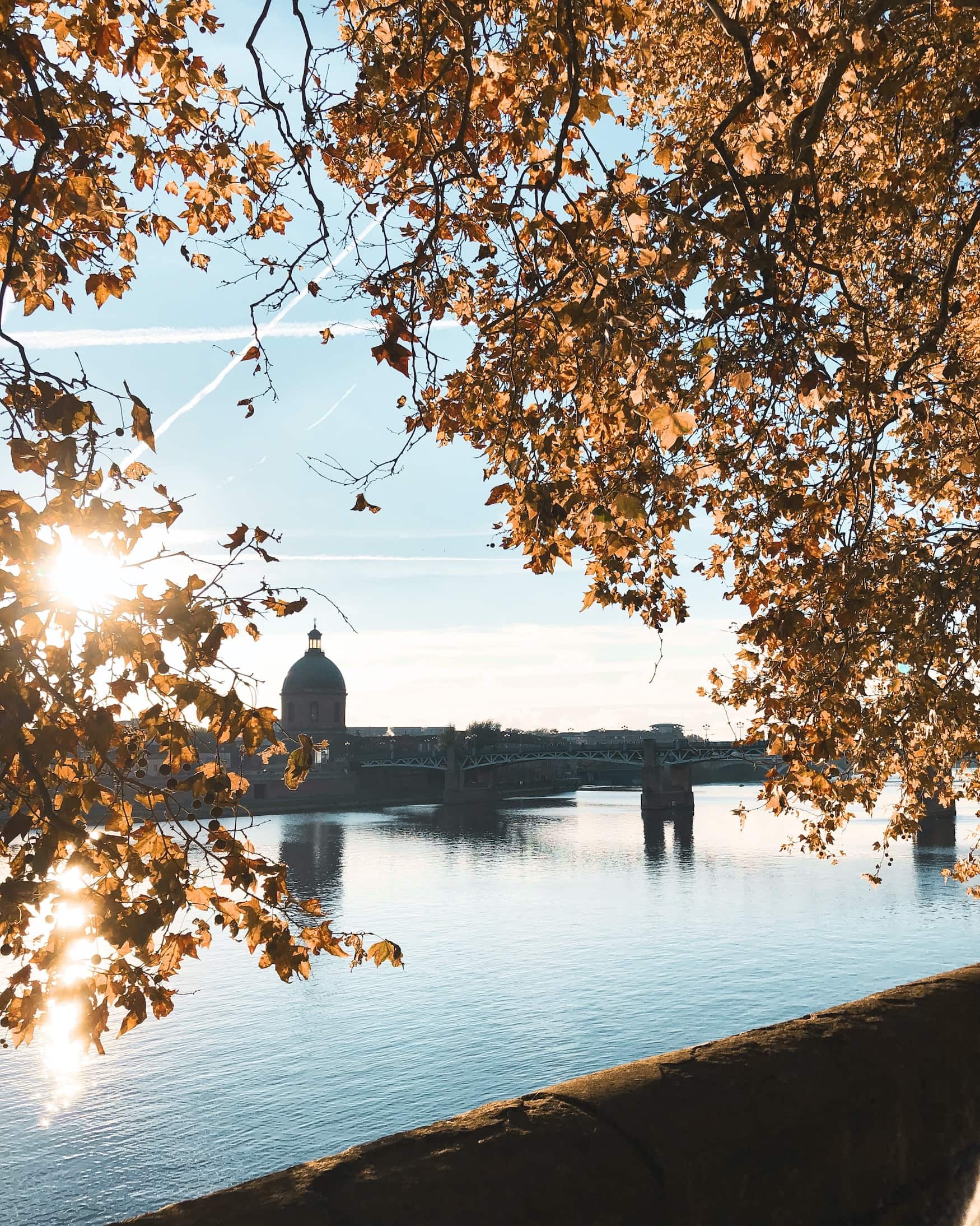 Blick auf das Ufer der Garonne in Toulouse in Frankreich